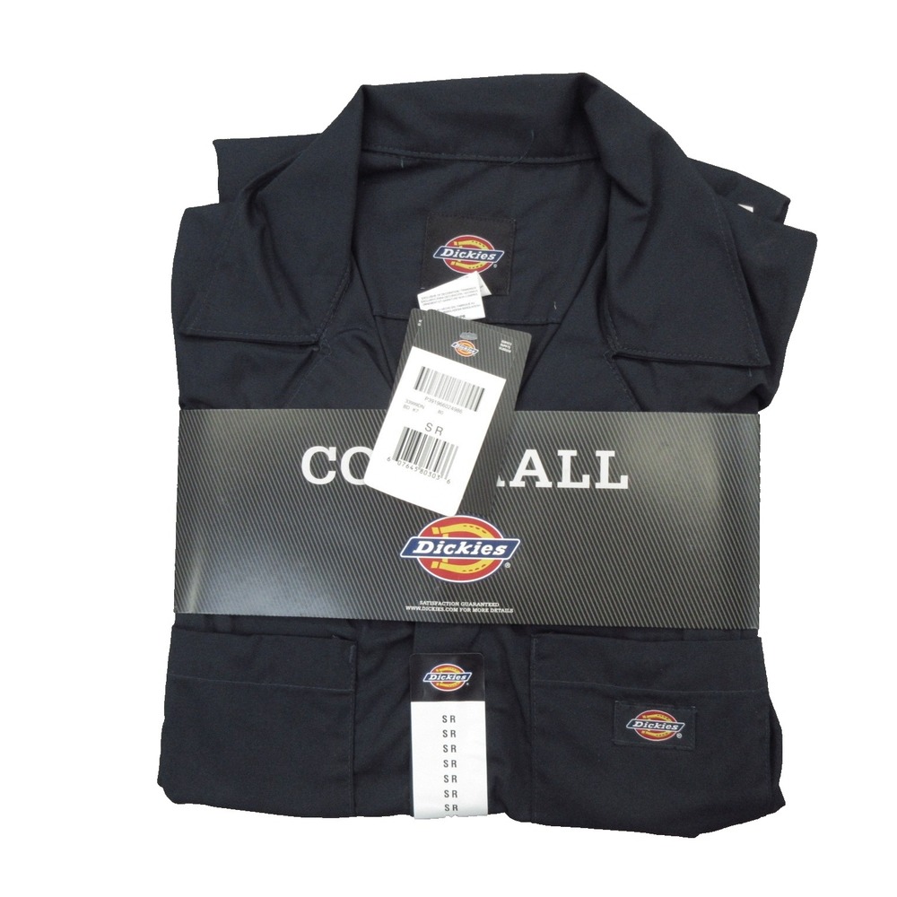 Dickies Short Sleeve Coverall Mens Small Navy Blue Workwear Stain Release New